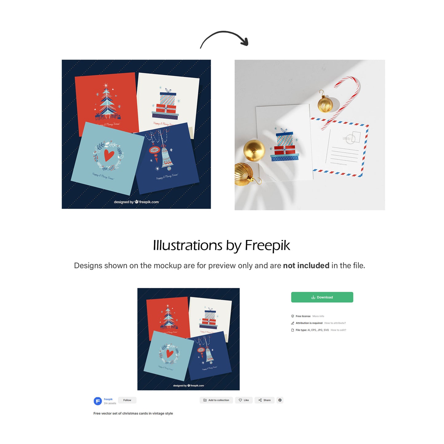 Greeting Card With Envelope 5"x7" - Christmas Edition Vol.1