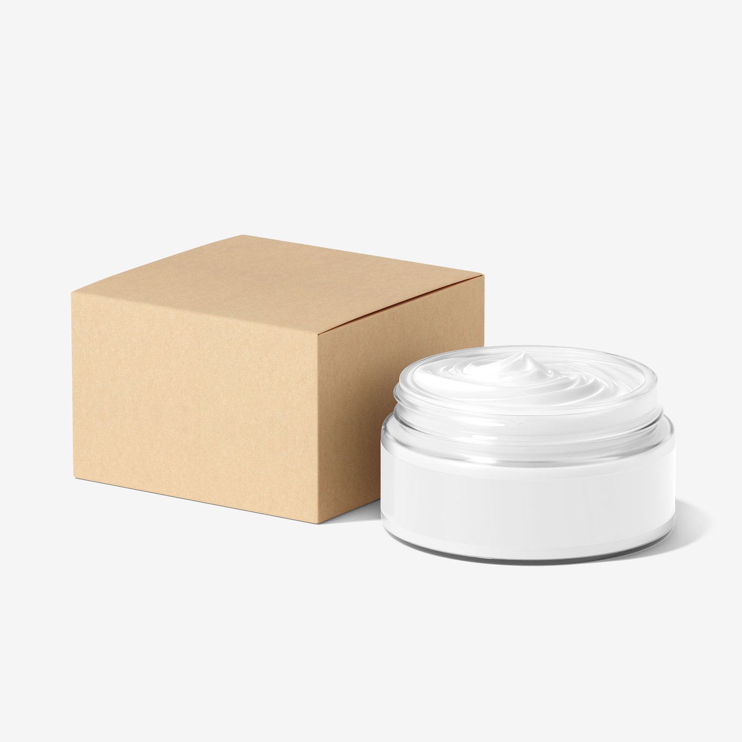 Open Clear Cream Jar With Cardboard Box - 1 OZ