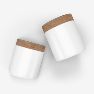 Plastic Cream Jar - Wooden Lids - Cosmetic Mockup