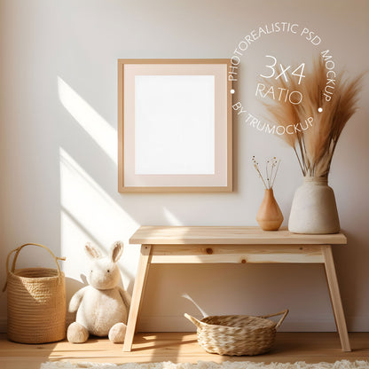 Nursery Picture Frame Mockup - 3:4 Frame Ratio - Boho Edition