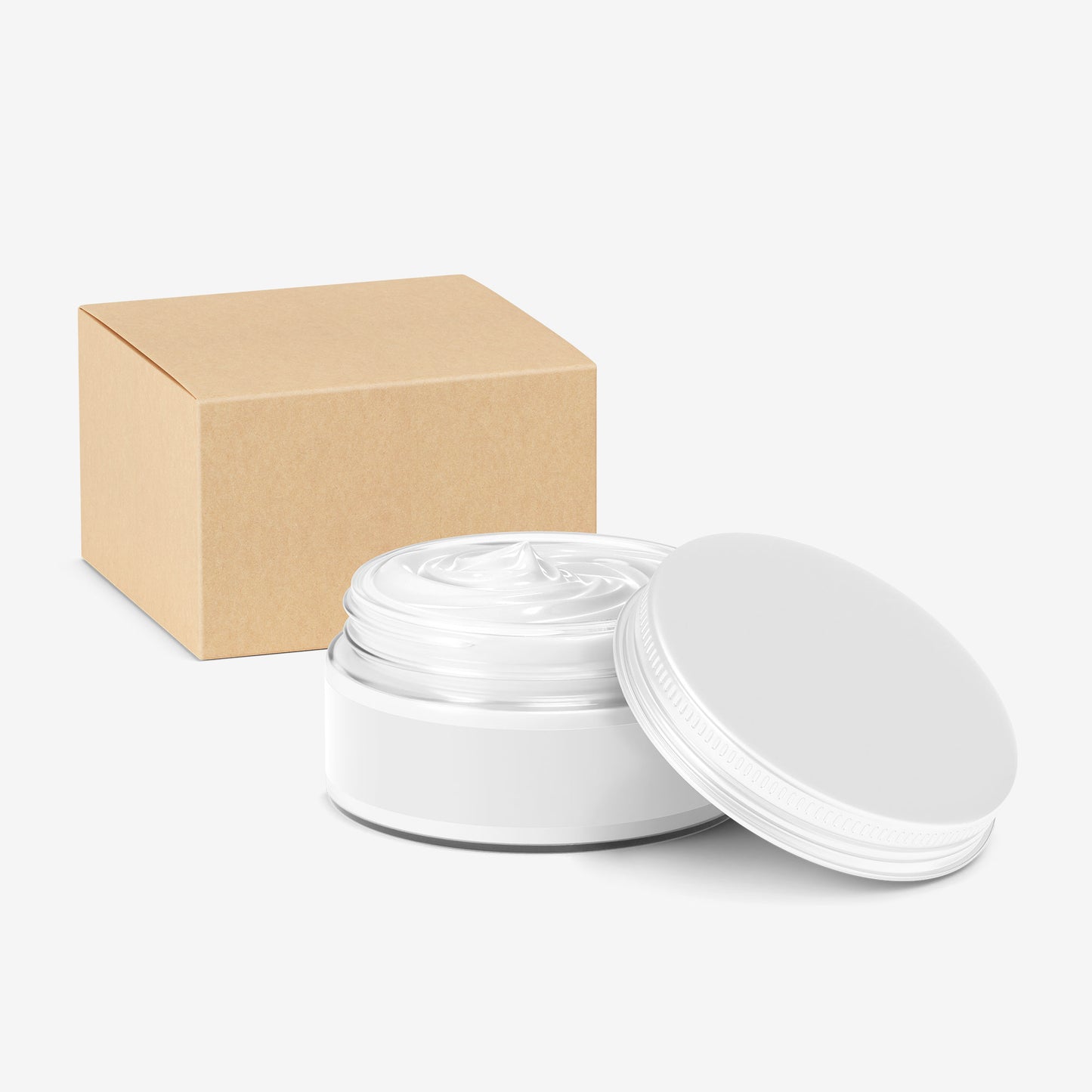 Open Clear Cream Jar With Cardboard Box - 1 OZ