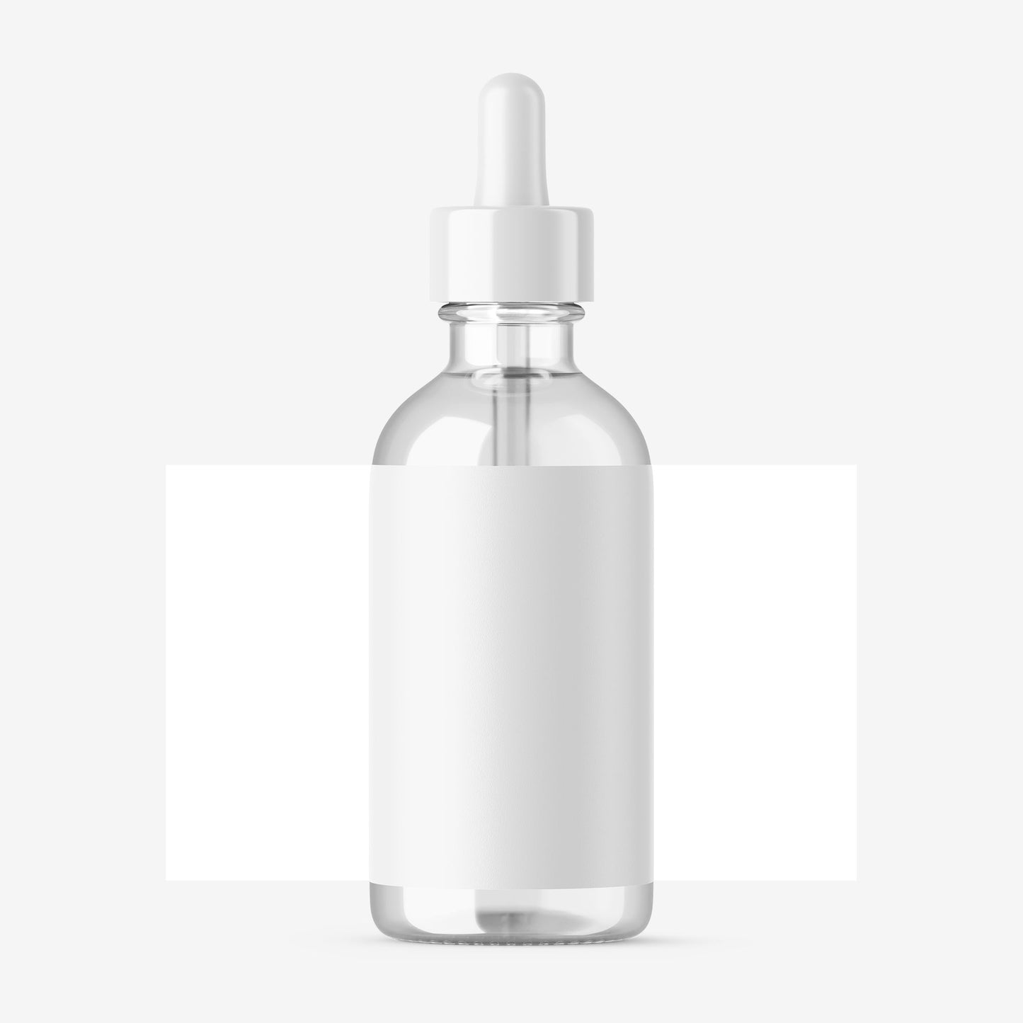 Clear Dropper Bottle - Expanded Label - Editable Lid