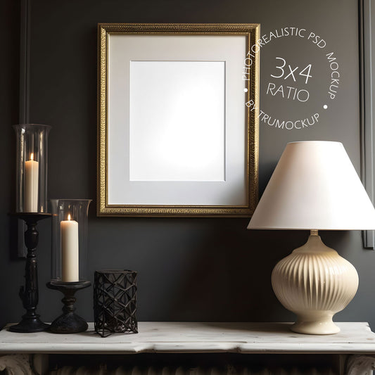 Picture Frame Mockup - 3:4 Frame Ratio - Victorian Style