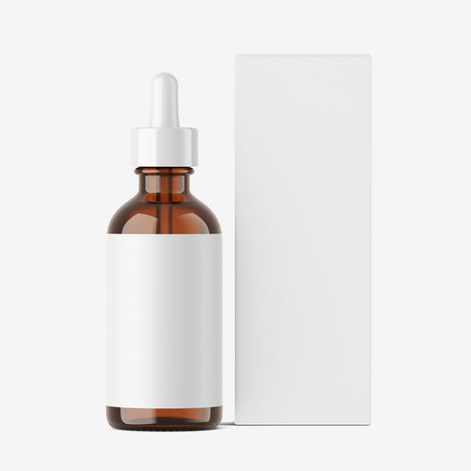 Amber Dropper Bottle & Box - Editable Lid