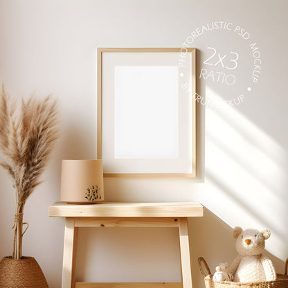 Nursery Picture Frame Mockup - 2:3 Frame Ratio - Boho Edition