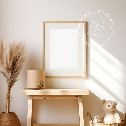 Nursery Picture Frame Mockup - 2:3 Frame Ratio - Boho Edition