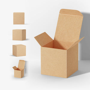 Square Cardboard Box - 4 Mockups Bundle