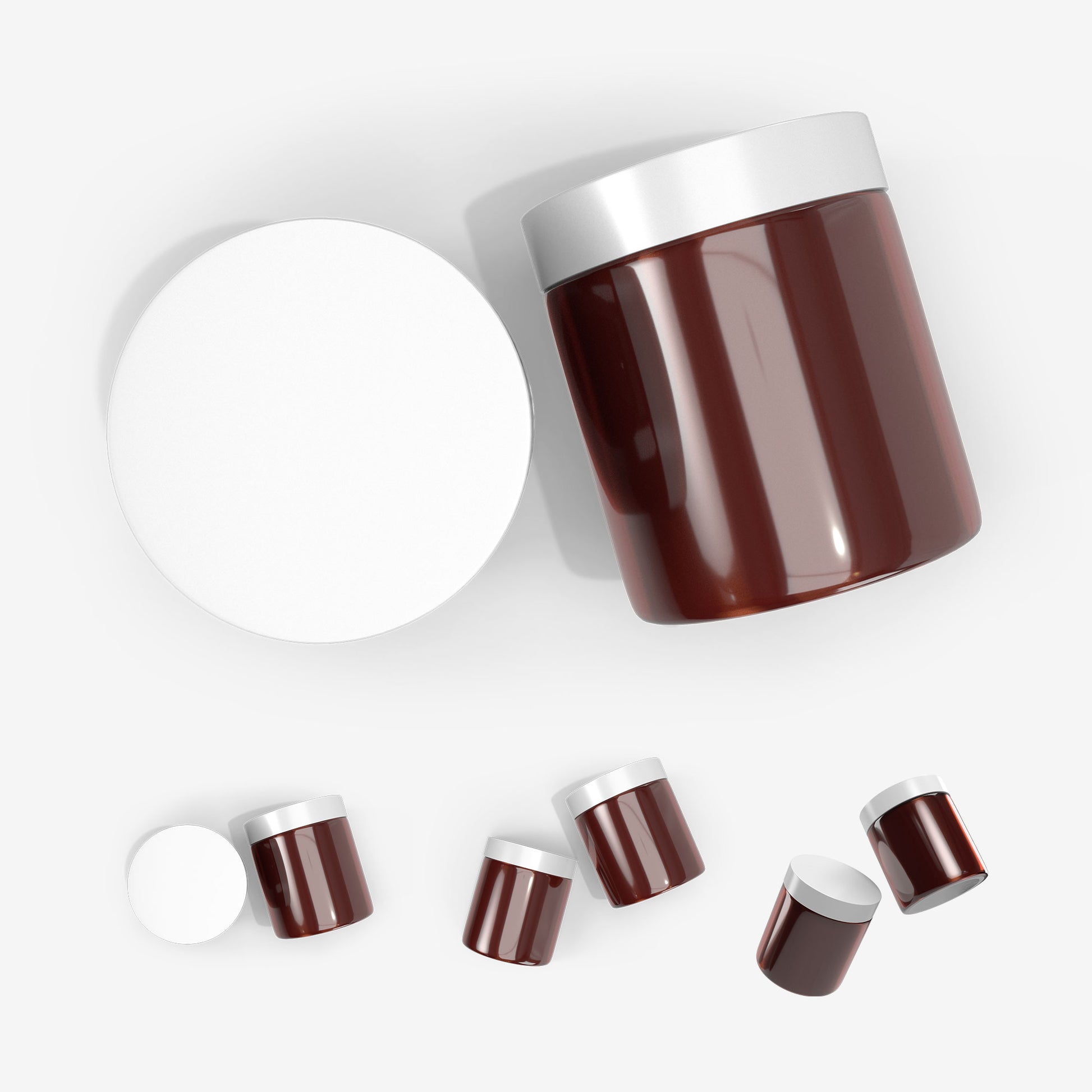 Amber Cosmetic Jars - 3 Mockups Bundle