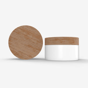 Plastic Cream Jar - Wooden Lids - Cosmetic Mockup