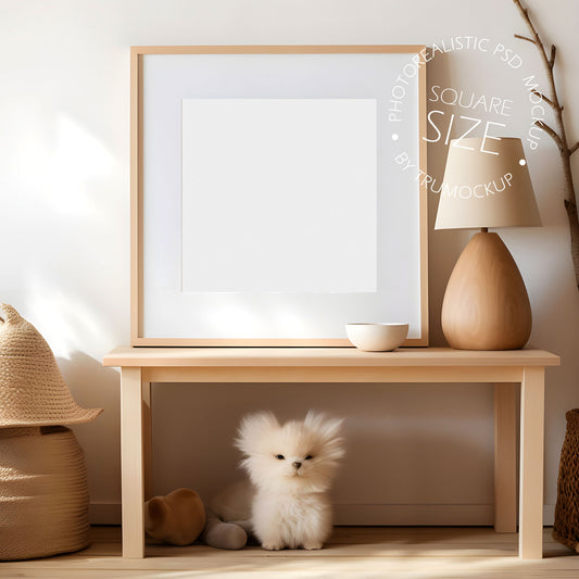 Nursery Picture Frame Mockup - Square Frame Size - Boho Edition