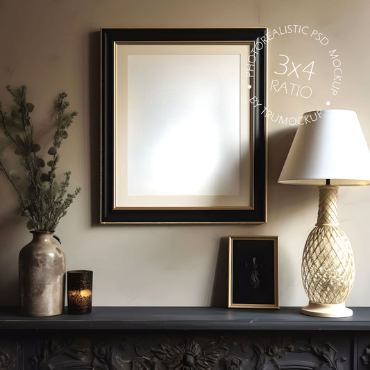 Picture Frame Mockup - 3:4 Frame Ratio - Victorian Style