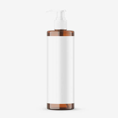 Amber Pump Bottle - Editable Lid