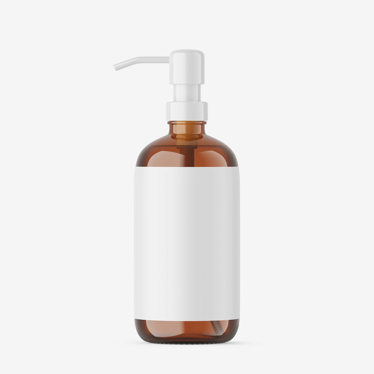 Amber Pump Bottle - Soap Bottle - Editable Lid