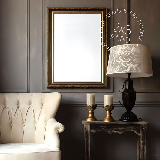 Picture Frame Mockup - 2:3 Frame Ratio - Victorian Style