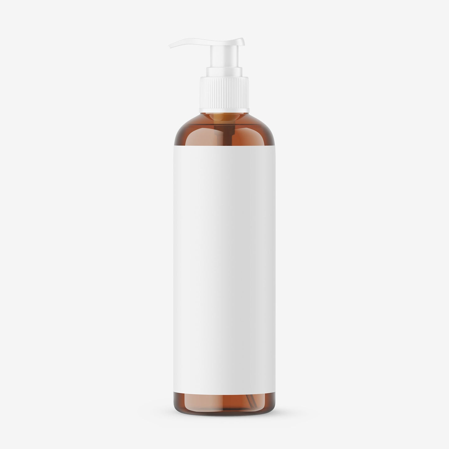 Amber Pump Bottle - Editable Lid