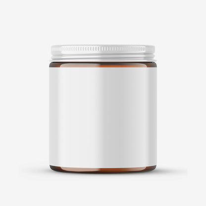 Glossy Amber Jar - 4OZ - Editable Lid