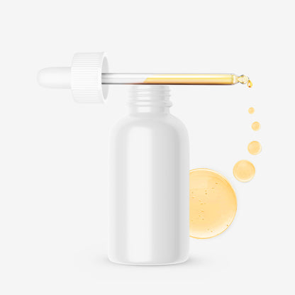 Glossy Dropper Bottle With Serum Bubbles