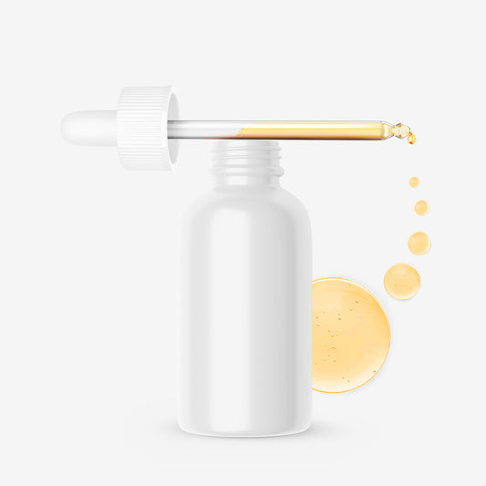 Glossy Dropper Bottle With Serum Bubbles