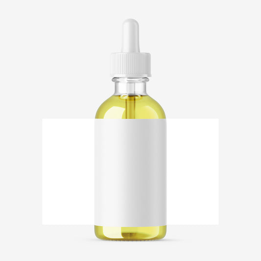 Clear Dropper Bottle - Expanded Label - Editable Lid&Oil Color