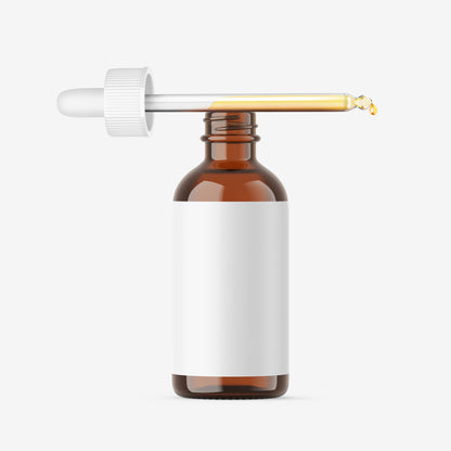 Amber Dropper Bottle - Editable Lid