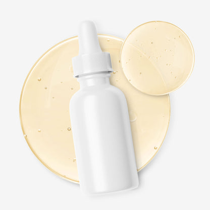 Glossy Dropper Bottle With Serum Bubbles