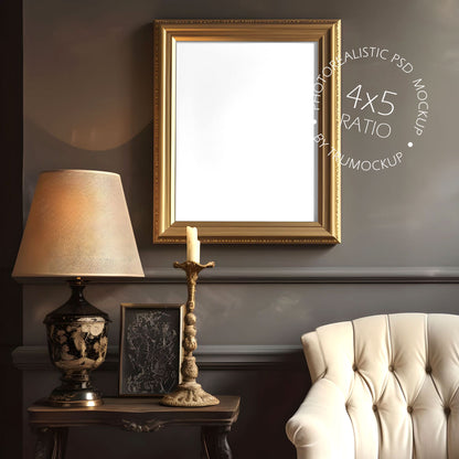 Picture Frame Mockup - 4:5 Frame Ratio - Victorian Style