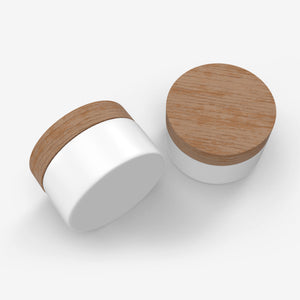 Plastic Cream Jar - Wooden Lids - Cosmetic Mockup