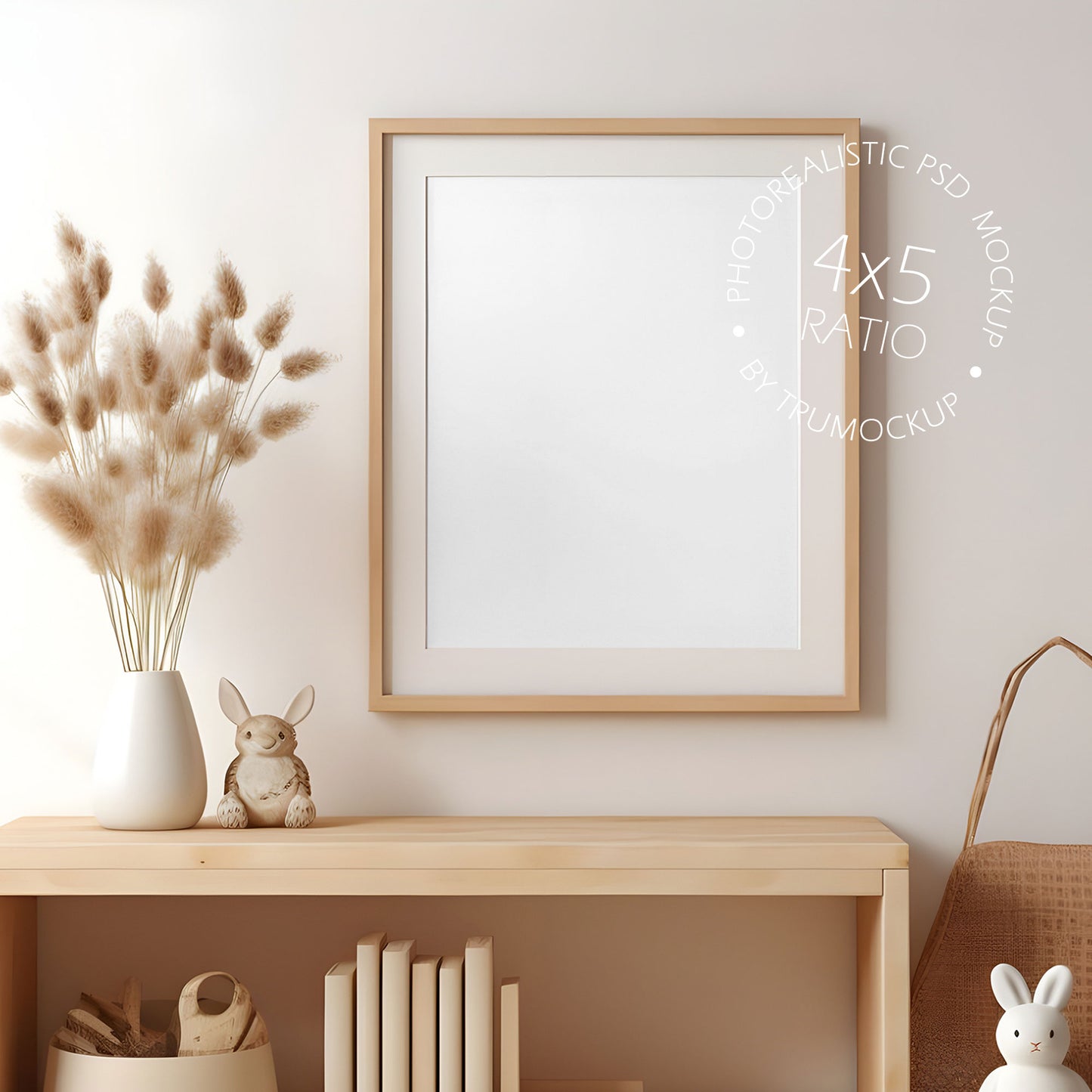 Nursery Picture Frame Mockup - 4:5 Frame Ratio - Boho Edition