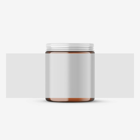 Glossy Amber Jar - 4OZ - Expanded Label