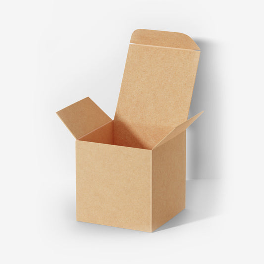 Square Cardboard Box Mockup