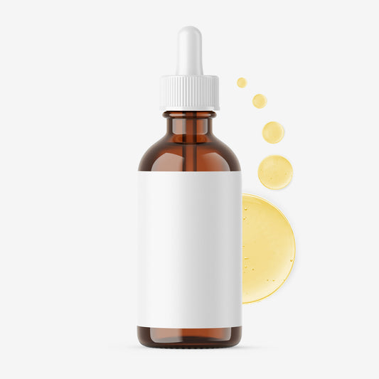 Amber Dropper Bottle With Serum Bubles - Editable Lid