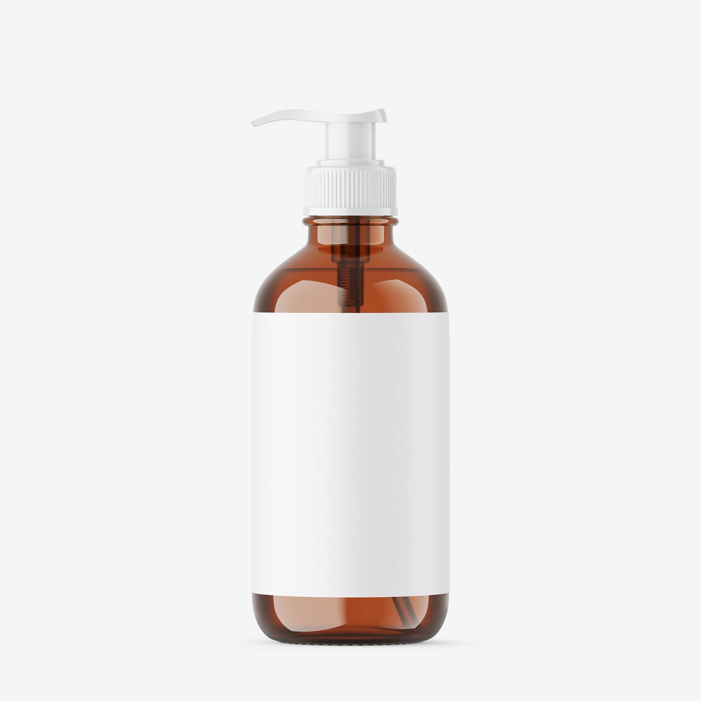 Amber Pump Bottle - Soap Bottle - Editable Lid