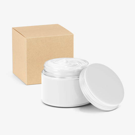 Open Clear Cream Jar With Cardboard Box - 2 OZ