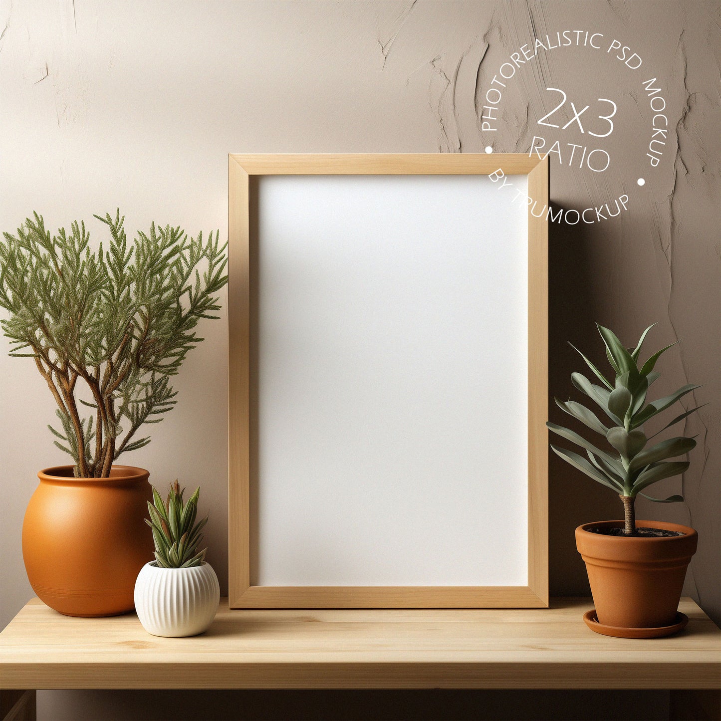 Picture Frame Mockup - 2:3 Frame Ratio - Natural Edition