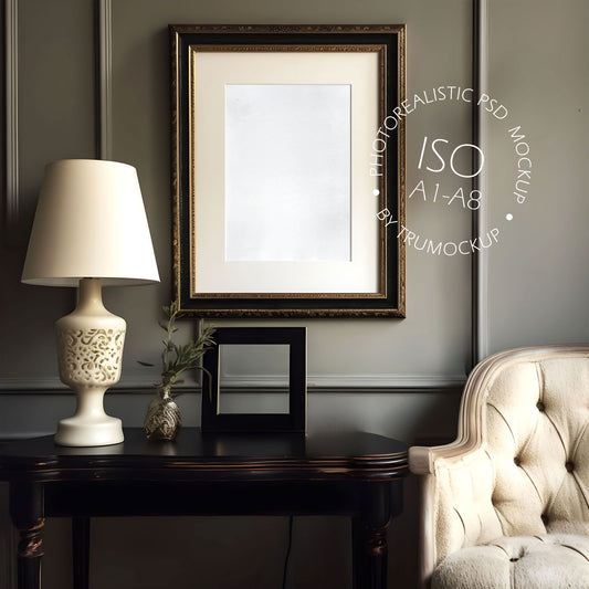 Picture Frame Mockup - ISO Frame Size - Victorian Style