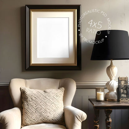 Picture Frame Mockup - 4:5 Frame Ratio - Victorian Style