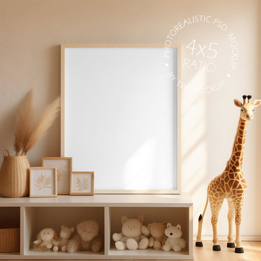 Nursery Picture Frame Mockup - 4:5 Frame Ratio - Boho Edition