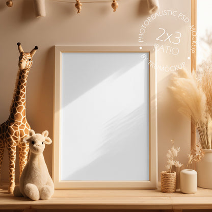 Nursery Picture Frame Mockup - 2:3 Frame Ratio - Boho Edition