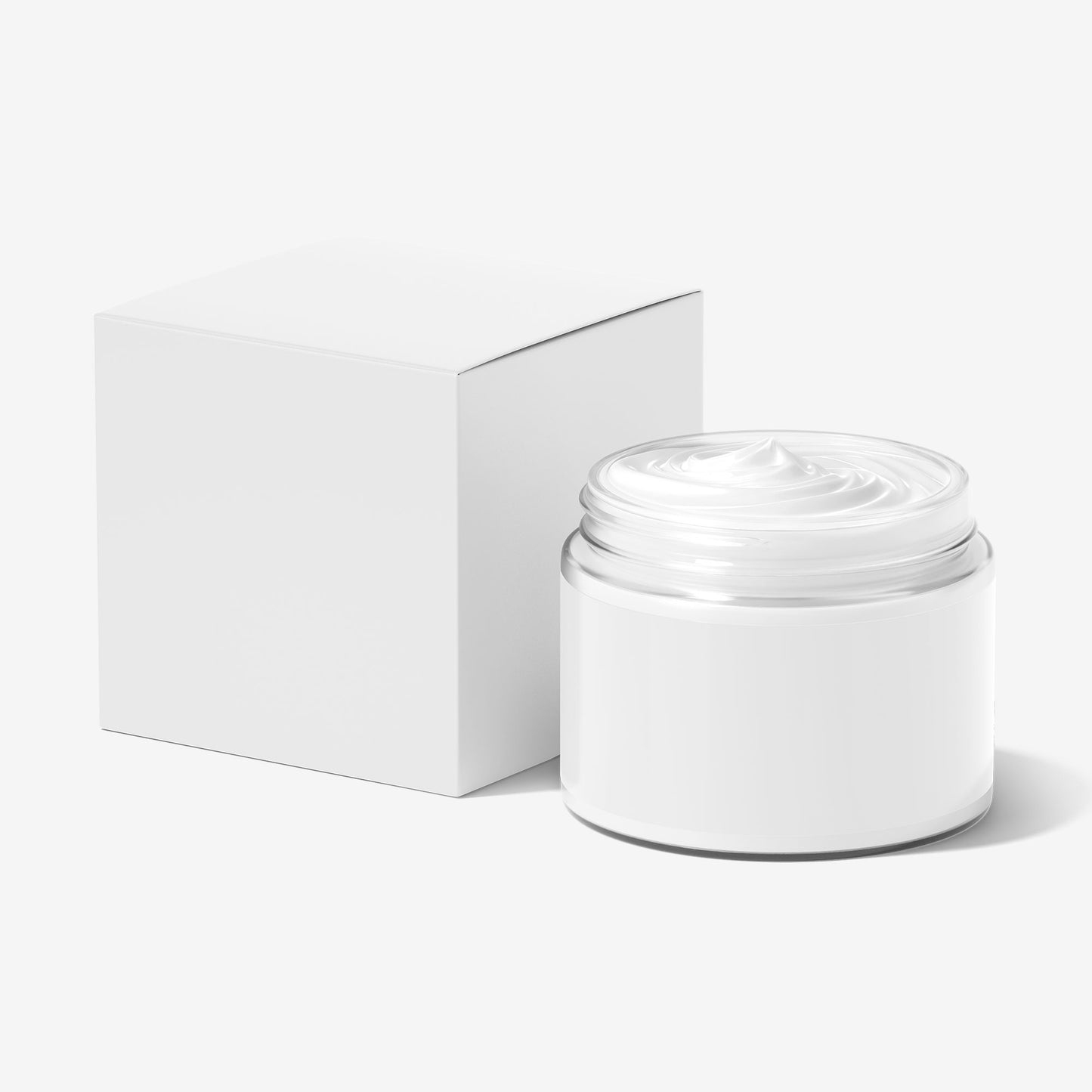 Open Clear Cream Jar With Box - 2 OZ