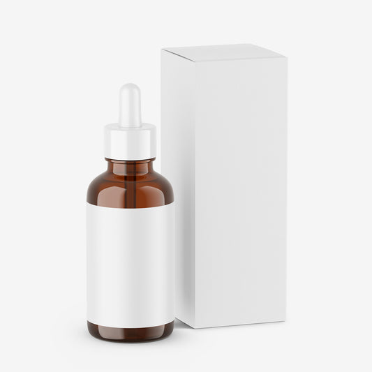 Amber Dropper Bottle & Box - Editable Lid