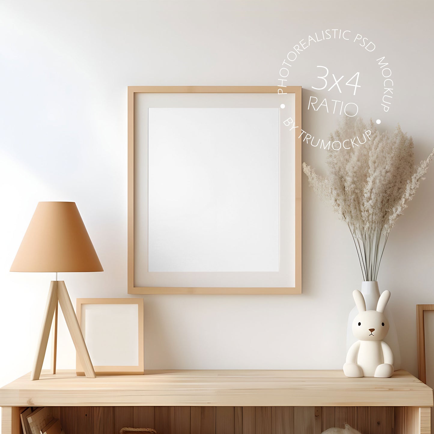 Nursery Picture Frame Mockup - 3:4 Frame Ratio - Boho Edition