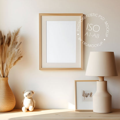 Nursery Picture Frame Mockup - ISO Frame Size - Boho Edition