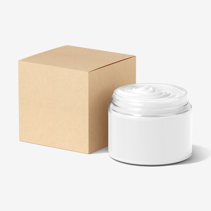 Open Clear Cream Jar With Cardboard Box - 2 OZ