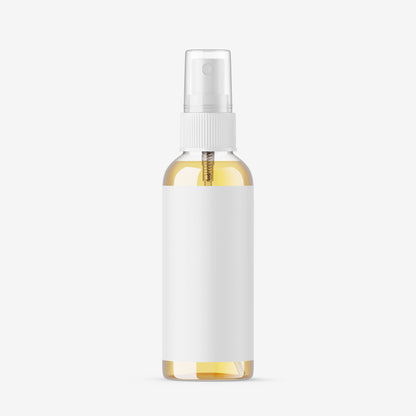 Oil in Clear Spray Bottle - Editable Lid