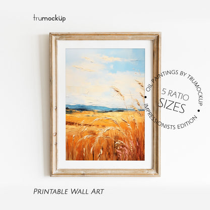 Autumn Field - Impressionism Collection - Digital Oil Painting | Printable Wall Art