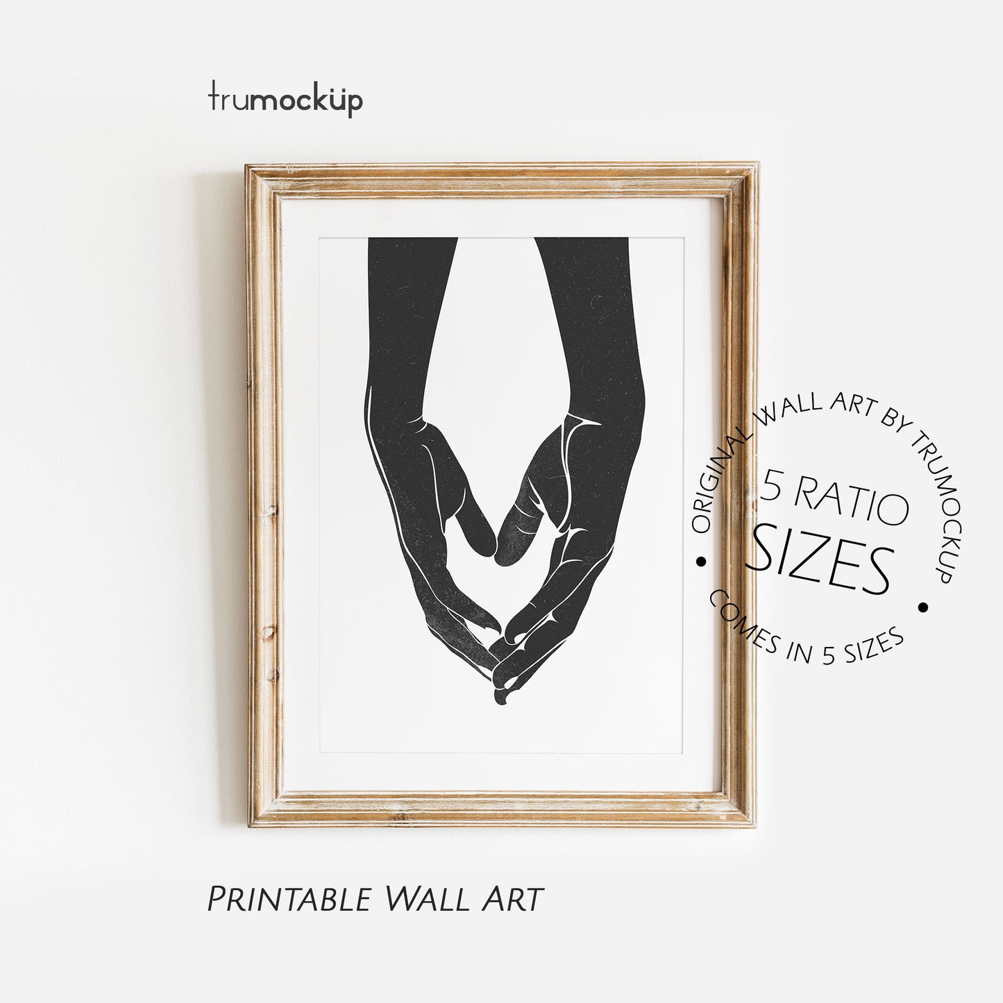 Love Couple Hands - Digital Illustration | Ready to Print Wall Art