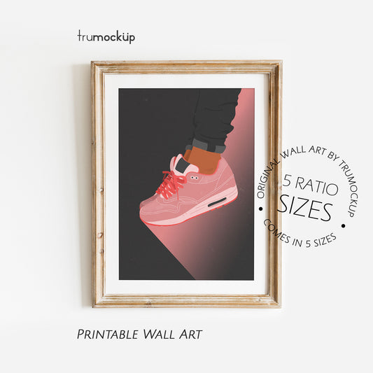 Pink Girl Sneakers - Digital Illustration | Ready to Print Wall Art