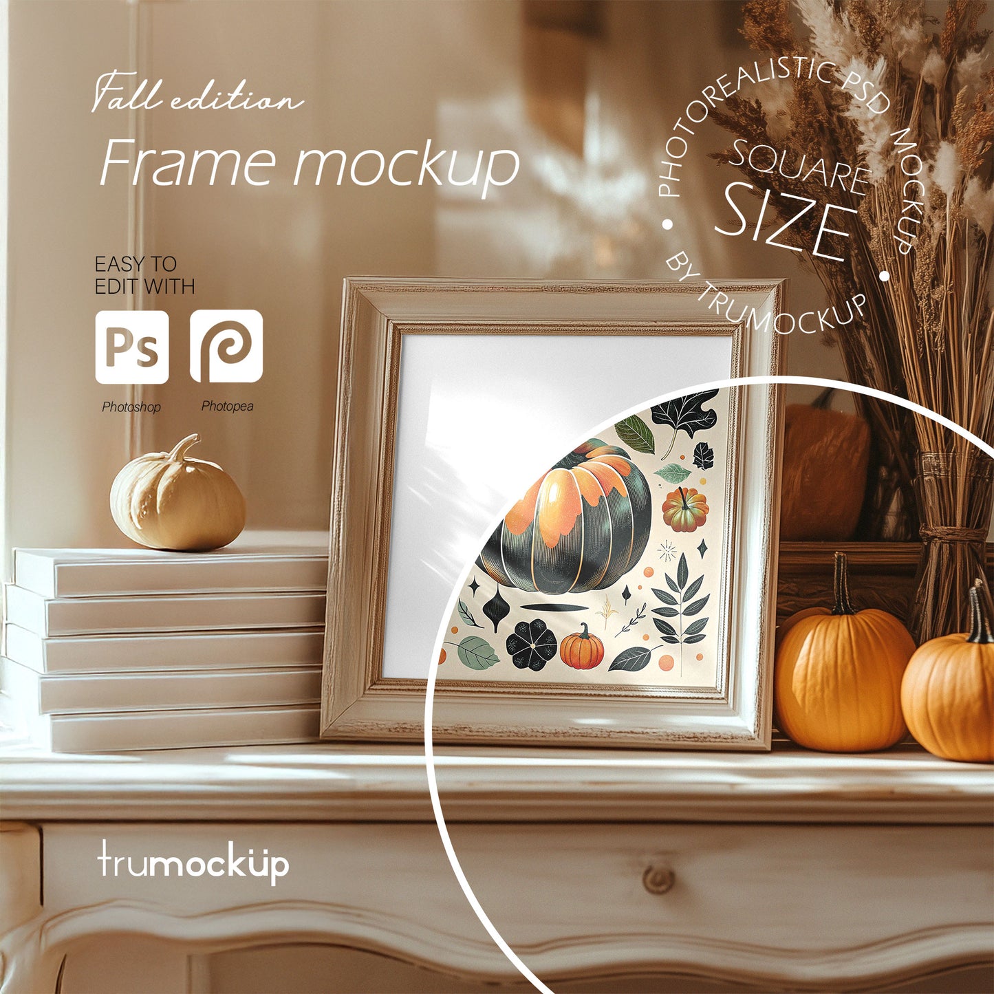 Fall Edition Picture Frame Mockup - Square Frame Size