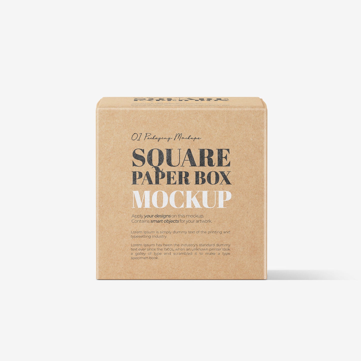 Square Cardboard Box Mockup