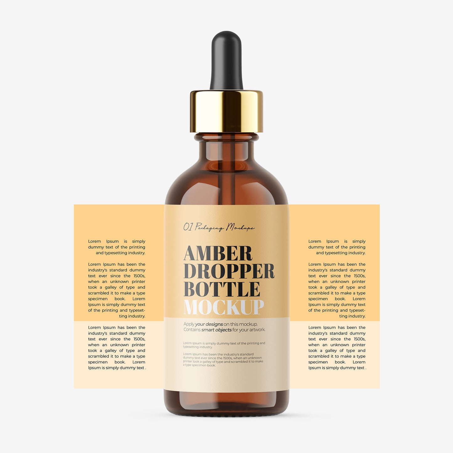 Amber Dropper Bottle With Expanded Label